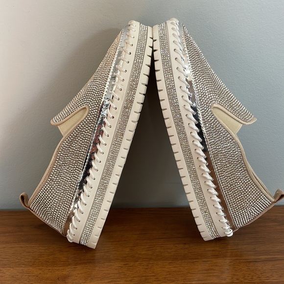SLIP-ON GLITTER VULCANIZED PLATFORM SHOE SNEAKER NWOT | Multiple Sizes Available - Picture 8 of 11